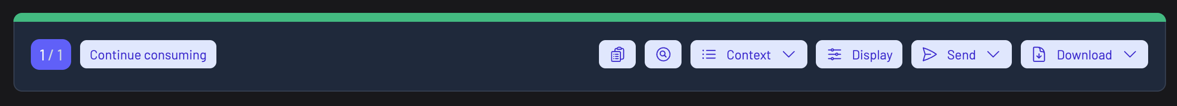 The query result toolbar