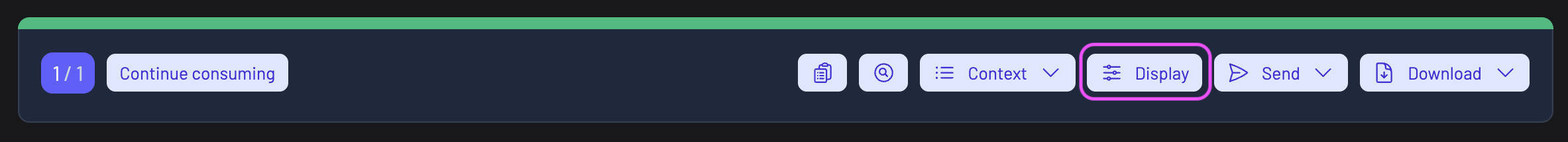 Display options button