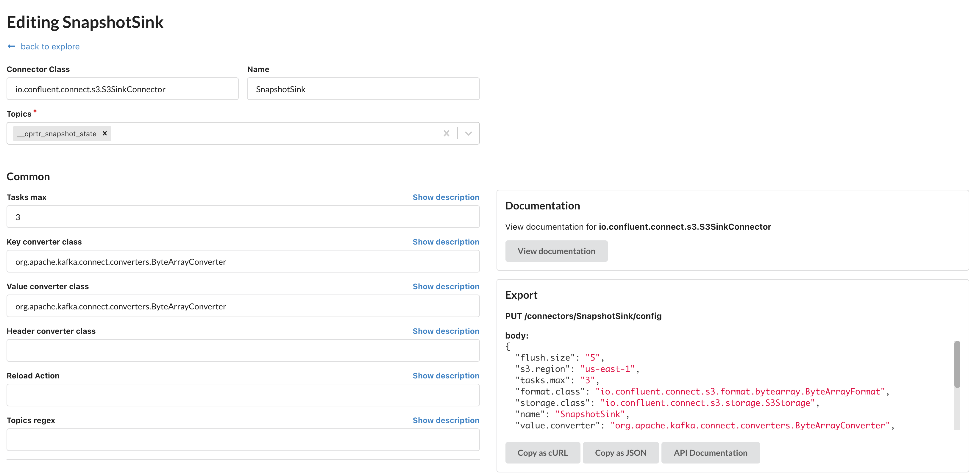 Editing connect config