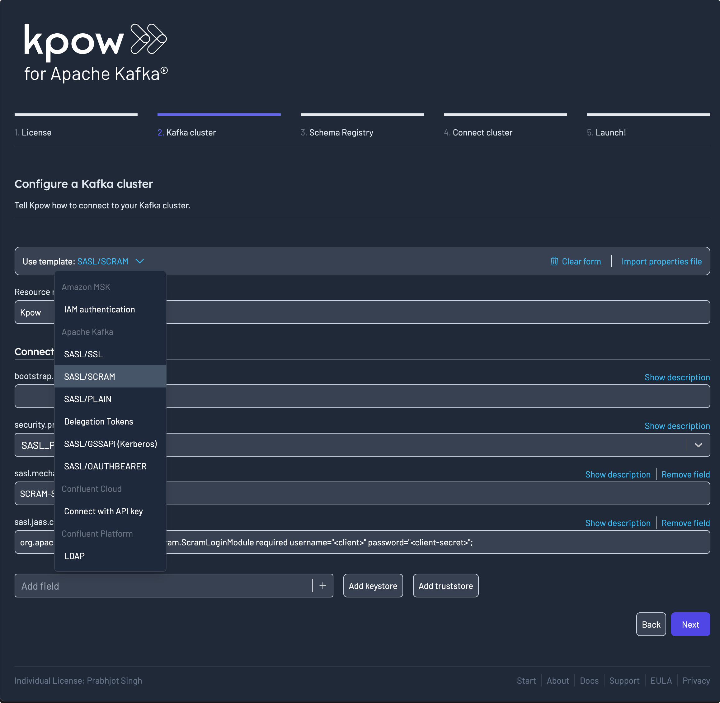 The Kpow Setup Wizard UI